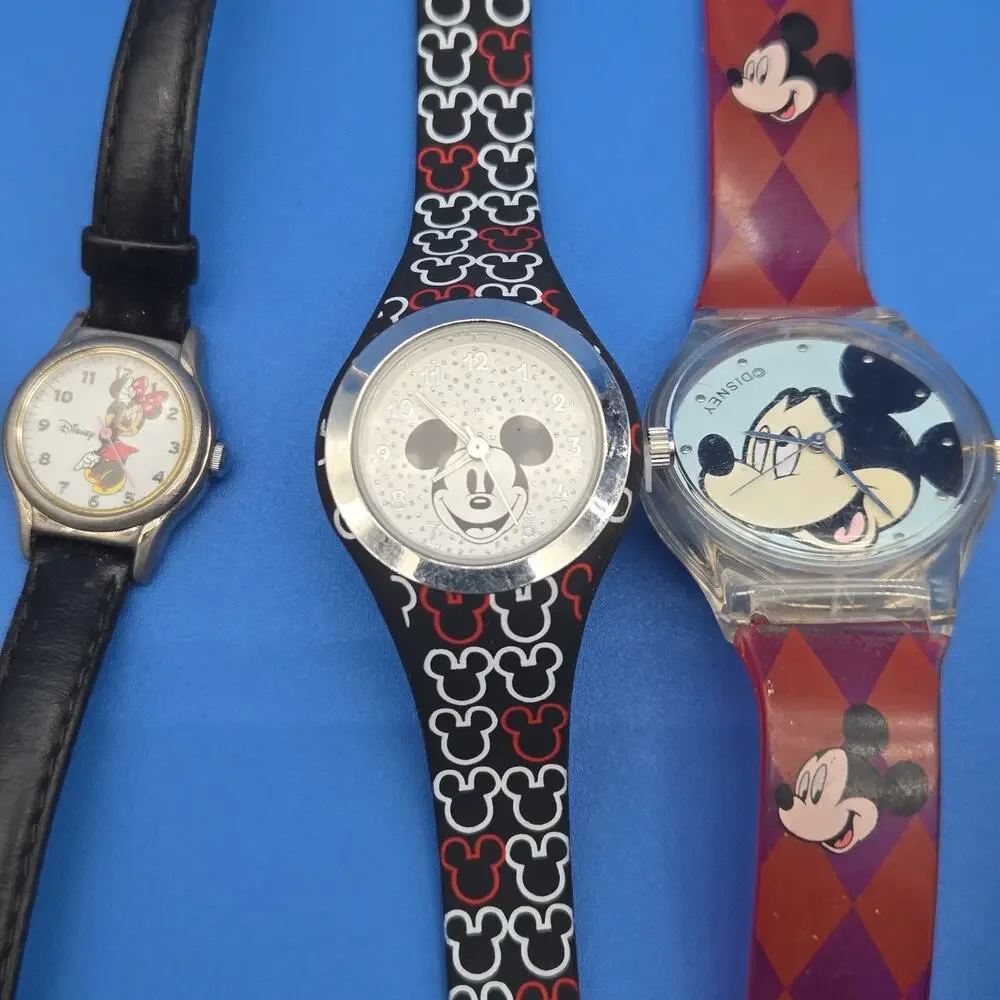 Lot of 16 Character Watches Disney Mickey Minnie Tinker Bell Pooh Untested